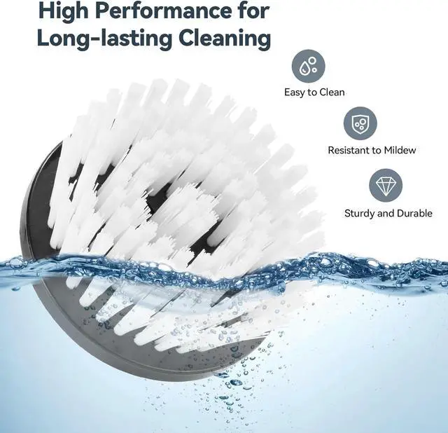 Alt view image 3 of 7 - 4 Replaceable Brush Heads for Uaoaii 21V Electric Spin Scrubber, Cordless Shower Scrubber Replacement Brushes for Bathrooms, Kitchens, Floors, Tiles, Tubs Cleaning