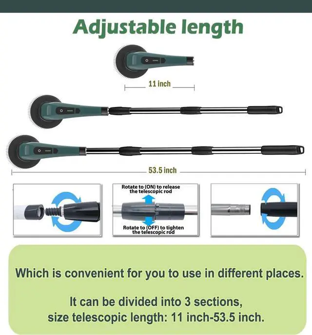 Alt view image 6 of 7 - MGLSDeet Electric Spin Scrubber, Rechargeable Portable Electric Bathroom Cleaning Brush, 7 Replaceable Cleaning Brush Heads for Kitchen, Tile, Sink, Window, Floor, Tub, Grout