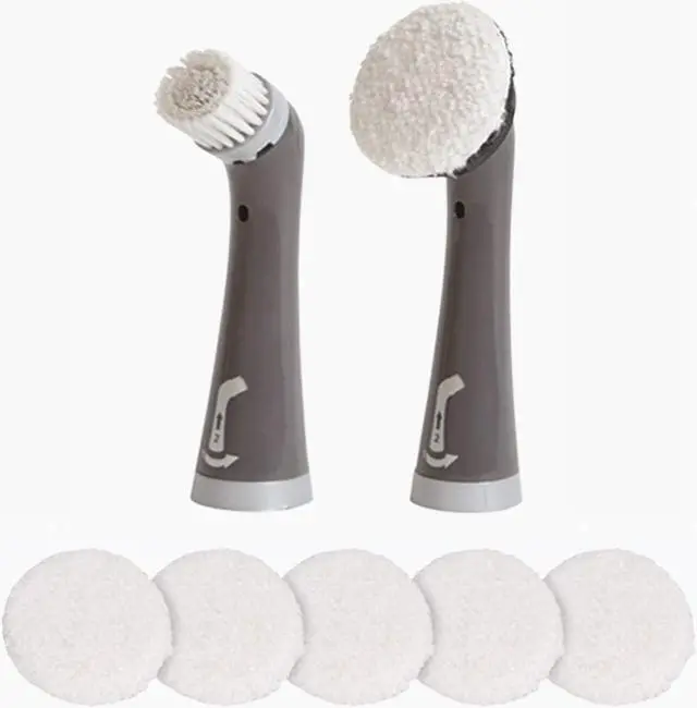 Main image of Rubbermaid Reveal Power Scrubber Attachable Soft Bristle & Velcro Head with 6 Microfiber Pads, for Cordless Electric Battery Powered Scrub Brush, Ideal for Shoes/Sneakers/Car Trim/Tires/Furniture