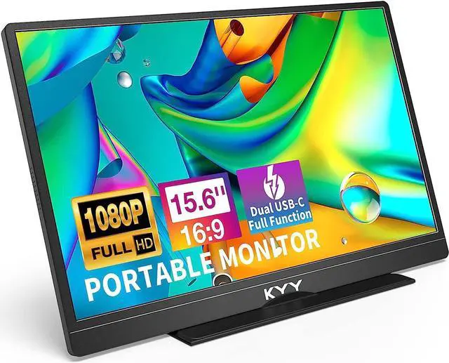 Main image of Portable Monitor Latest 15.6'' FHD 1080P USB-C HDMI Laptop Monitor w/Smart Cover Bag & Dual Speakers, External HDR Computer Screen, Travel Gaming Monitor for PC MAC Phone Xbox PS4/5 Switch