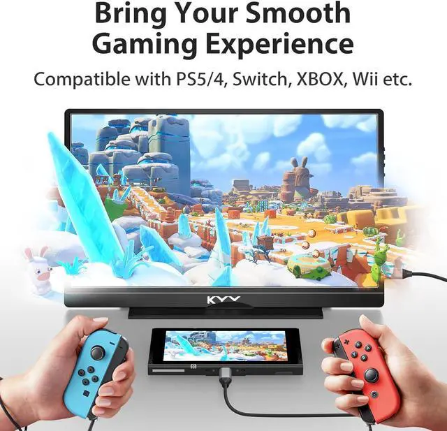 Alt view image 7 of 7 - Portable Monitor Latest 15.6'' FHD 1080P USB-C HDMI Laptop Monitor w/Smart Cover Bag & Dual Speakers, External HDR Computer Screen, Travel Gaming Monitor for PC MAC Phone Xbox PS4/5 Switch