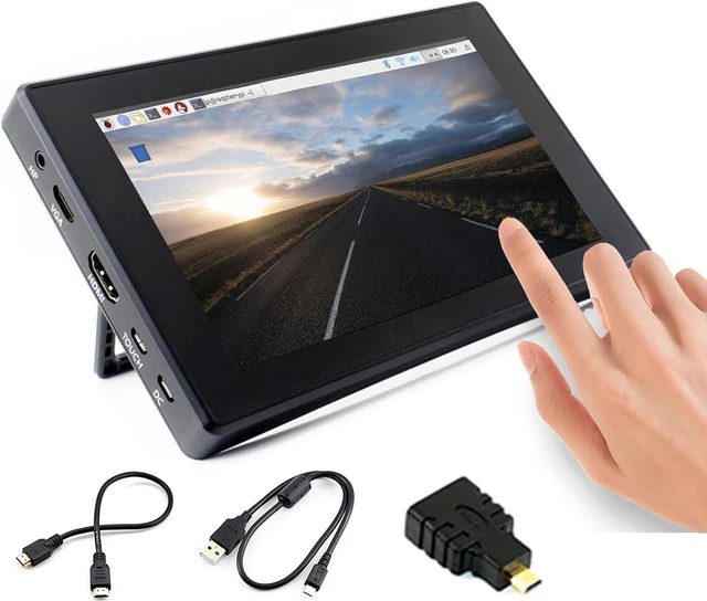 Main image of 7inch HDMI LCD (H) (with case) Capacitive Touch Screen 1024x600 IPS Display Monitor Compatible with Raspberry Pi 5/4B/3B+/3B/Pi Zero W/Zero 2W/Pico/Pico W/Pico 2/Pico 2WJetson Nano/Win10/8/7