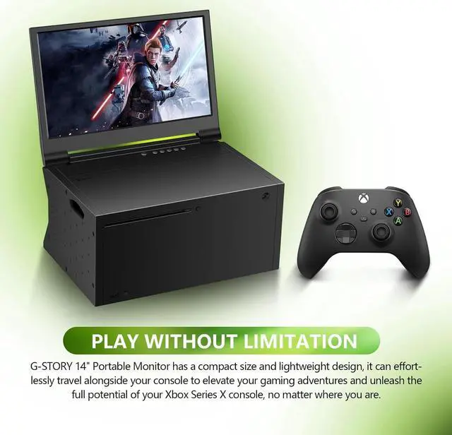 Alt view image 2 of 6 - 14 Portable Monitor for Xbox Series X 4K Portable Gaming Monitor IPS Screen for Xbox Series Xnot Included with Two HDMI, HDR, Freesync Game Mode Travel (14&4K for Xbox Series X)