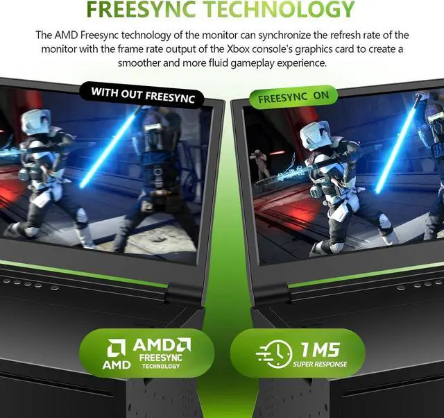 Alt view image 3 of 6 - 14 Portable Monitor for Xbox Series X 4K Portable Gaming Monitor IPS Screen for Xbox Series Xnot Included with Two HDMI, HDR, Freesync Game Mode Travel (14&4K for Xbox Series X)