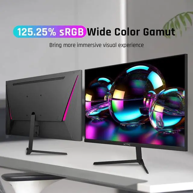 Alt view image 3 of 6 - KTC 24 Inch Gaming Monitor FHD 1080P Fast IPS 165Hz, 125% sRGB 1ms HDR Zero-Frame Computer Monitor, HDMI 2.0x2, DisplayPort 1.4x2, FreeSync & G-Sync, Tilt, VESA Compatible, Eye Care, H24T09P