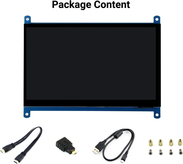 Alt view image 2 of 7 - Waveshare 7 inch HDMI Control Panel Display Capacitive Touch LCD 1024 x 600 Resolution IPS Screen Latest Version Supports All Versions of Raspberry Pi Windows Monitor