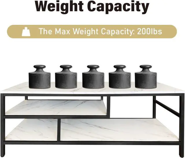 Alt view image 7 of 7 - AT-VALY 3-Tier TV Stand Media Console Table with Open Shelving Storage for Living Room Bedroom 47inch for up to 55" TV