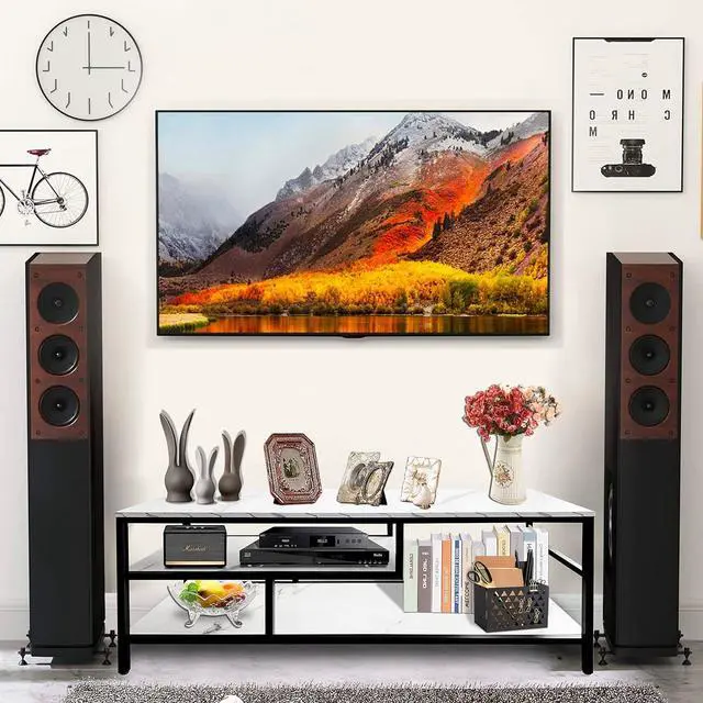 Alt view image 2 of 7 - AT-VALY 3-Tier TV Stand Media Console Table with Open Shelving Storage for Living Room Bedroom 47inch for up to 55" TV