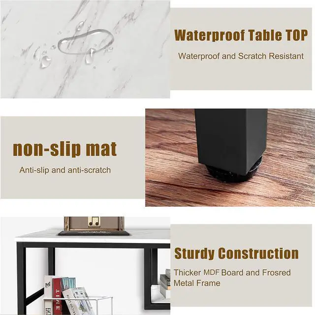 Alt view image 6 of 7 - AT-VALY 3-Tier TV Stand Media Console Table with Open Shelving Storage for Living Room Bedroom 47inch for up to 55" TV