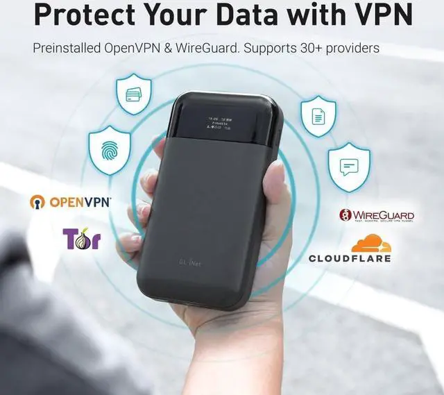 Alt view image 5 of 7 - GL-E750V2 (MUDI) 4G LTE Portable Wi-Fi Hotspot for Travel | Mobile Hotspot Device, OpenWrt, OpenVPN, WireGuard, 7000mAh, Global Version