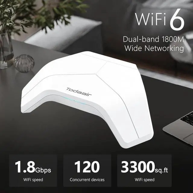 Alt view image 6 of 7 - Outdoor WiFi Extender + TODAAIR Mesh WiFi 6 Router