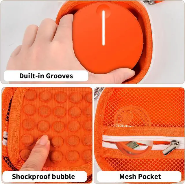 Alt view image 3 of 7 - Boobowl Hard Case Compatible with SIMO/for Skyroam Solis Lite 4G LTE Portable WiFi Mobile Hotspot, Travel Router Storage Bag with Mesh Pocket for Rechargeable Batteries, Charger (Box Only) - Orange