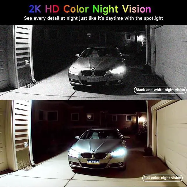 Alt view image 2 of 7 - 4Pack Security Cameras Wireless Outdoor, 2K Battery Powered WiFi Security Indoor Camera with Spotlight & Siren Alarm, 2-Way Audio, Color Night Vision, AI Detection for Home Security,Works w/Alexa