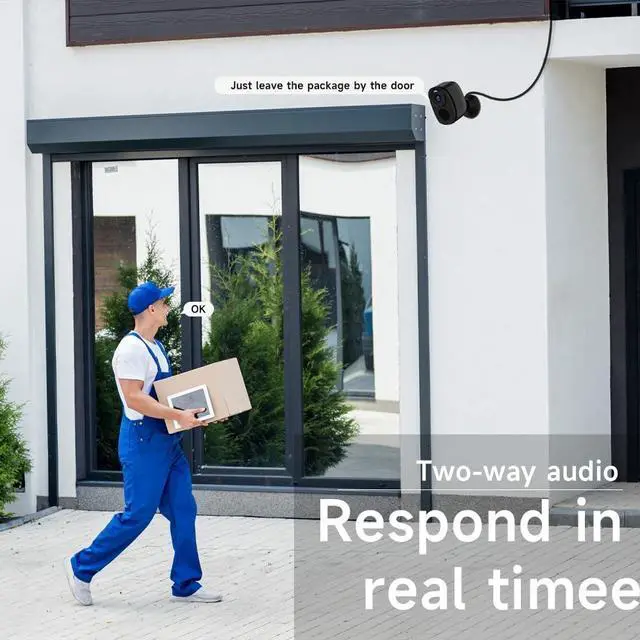 Alt view image 5 of 7 - 4Pack Security Cameras Wireless Outdoor, 2K Battery Powered WiFi Security Indoor Camera with Spotlight & Siren Alarm, 2-Way Audio, Color Night Vision, AI Detection for Home Security,Works w/Alexa