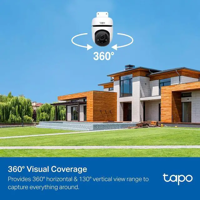 Alt view image 4 of 7 - Tapo 1080P Outdoor Wired Pan/Tilt Security Wi-Fi Camera, 360° View, Motion Tracking, Works with Alexa & Google Home, Night Vision, Free AI Detection, Cloud & SD Card Storage(up to 512GB), Tapo C500