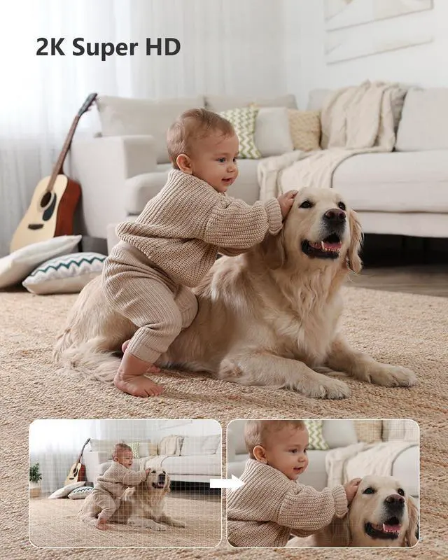 Alt view image 2 of 7 - Imou 2K WiFi Security Camera Indoor Pet Dog Baby Camera with AI Human/Motion/Sound Detection, 360° Wireless IP Home Security Camera, Smart Tracking, Siren, Night Vision, 2-Way Audio, Works with Alexa