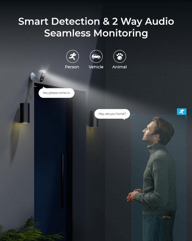 Alt view image 4 of 7 - REOLINK Lumus, Upgraded 2K 4MP Outdoor Security Camera with Spotlights, 2.4/5GHz Dual-Band WiFi Camera Plug in, Smart Person/Vehicle/Animal Detection with Instant Alerts, Two-Way Talk, Local Storage