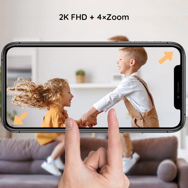 Alt view image 6 of 7 - 2024 BOIFUN 5" Split-Screen Baby Monitor with 2 Cameras, 2K WiFi Baby Monitor Via Screen & App Control, Record & Playback, Temper &Humidity Sensor, Night Vision, 2-Way Talk, Cry & Motion Detection
