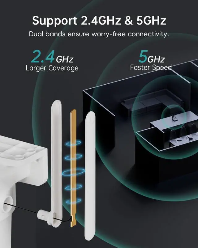 Alt view image 2 of 7 - ZUMIMALL 5MP Security Camera Outdoor - 2.4G/5G WiFi, Wired Power 24/7 Recording | AI Motion & Noise Detection, 360° Auto Tracking, Color Night Vision | IP66 Weatherproof, Alexa Compatible