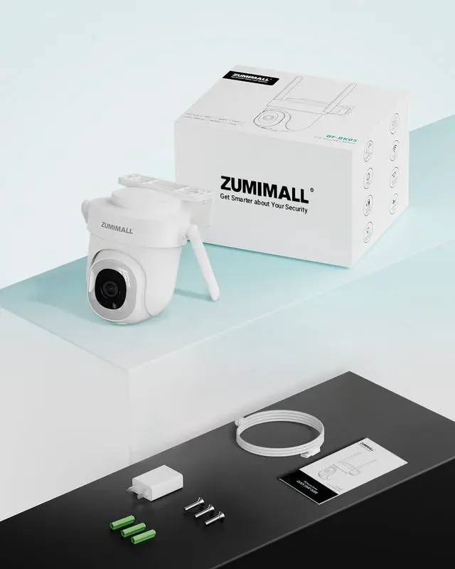Alt view image 7 of 7 - ZUMIMALL 5MP Security Camera Outdoor - 2.4G/5G WiFi, Wired Power 24/7 Recording | AI Motion & Noise Detection, 360° Auto Tracking, Color Night Vision | IP66 Weatherproof, Alexa Compatible