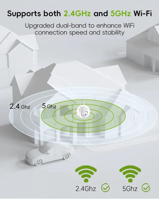 Alt view image 3 of 7 - 5G WiFi Security Camera Outdoor, 24/7 Recording Wired Security Camera, 2K Cameras for Home Security, Motion Detection and Siren, 360°Auto Tracking, Compatible with Alexa, 2-Way Audio, IP66
