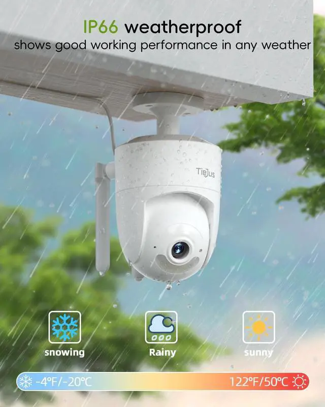 Alt view image 6 of 7 - 5G WiFi Security Camera Outdoor, 24/7 Recording Wired Security Camera, 2K Cameras for Home Security, Motion Detection and Siren, 360°Auto Tracking, Compatible with Alexa, 2-Way Audio, IP66