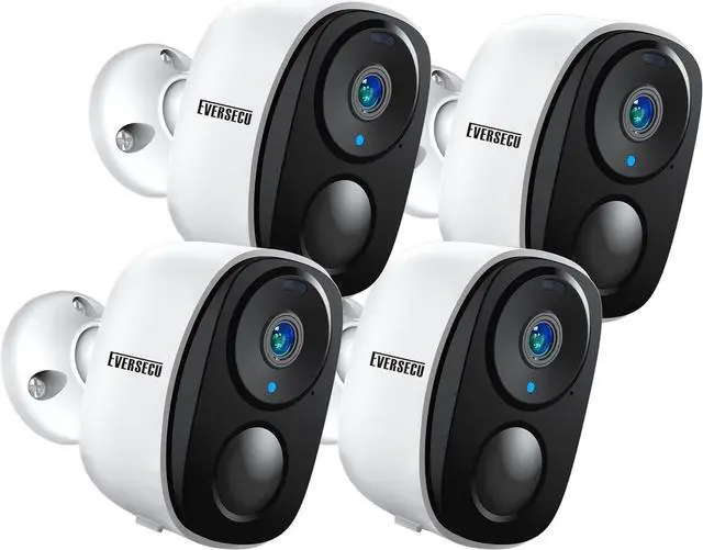 Main image of EVERSECU 2K 3MP Outdoor Wireless Security Camera Support Pairing Via Bluetooth, Rechargeable Battery-Powered WiFi Home CCTV Bullet Camera, Spotlight, PIR Motion Detection, 2-Way Audio (4pack)