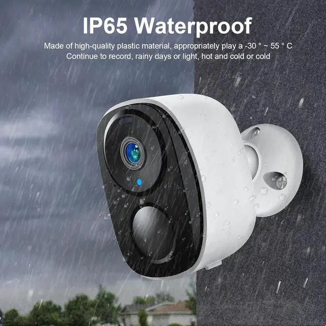 Alt view image 6 of 7 - EVERSECU 2K 3MP Outdoor Wireless Security Camera Support Pairing Via Bluetooth, Rechargeable Battery-Powered WiFi Home CCTV Bullet Camera, Spotlight, PIR Motion Detection, 2-Way Audio (4pack)