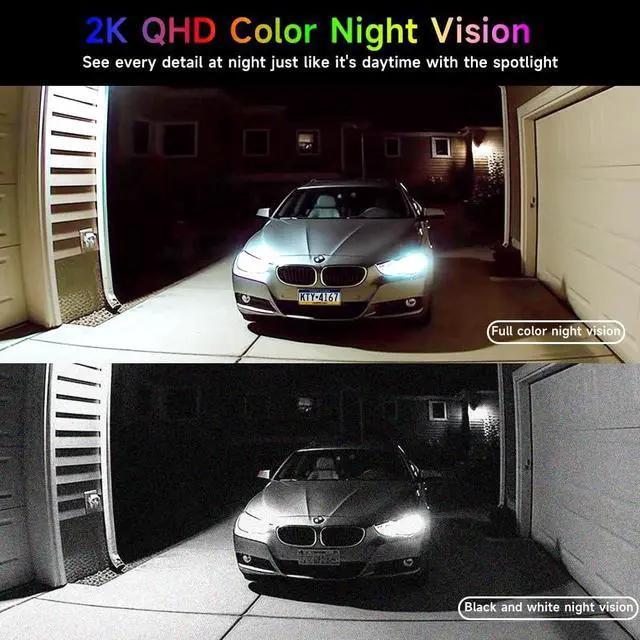 Alt view image 2 of 7 - Rraycom 4Pack Security Cameras Wireless Outdoor,2K Battery Powered AI Motion Detection Siren Alarm Surveillance Indoor Home Camera, Color Night Vision, 2-Way Talk, Waterproof, Cloud/SD, Works w/Alexa