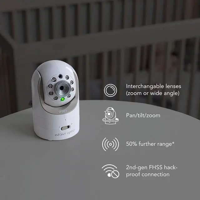 Alt view image 4 of 7 - Infant Optics DXR-8 PRO Video Baby Monitor, 720P HD Resolution 5" Display, Patent-Pending A.N.R. (Active Noise Reduction), Pan Tilt Zoom, and Interchangeable Lenses