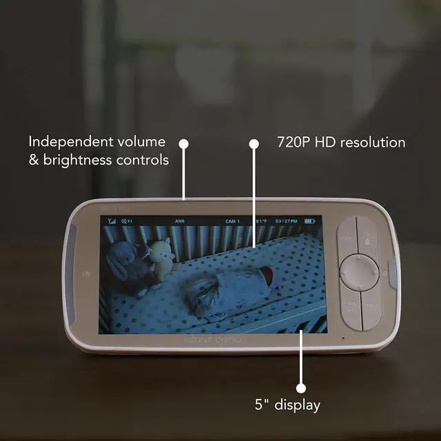 Alt view image 5 of 7 - Infant Optics DXR-8 PRO Video Baby Monitor, 720P HD Resolution 5" Display, Patent-Pending A.N.R. (Active Noise Reduction), Pan Tilt Zoom, and Interchangeable Lenses