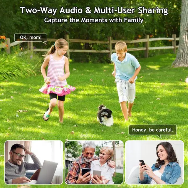 Alt view image 7 of 7 - Wireless Security Camera and PTZ Outdoor Camera with AI Motion Detection, 1080P Color Night Vision, 2-Way Talk, IP66 Weatherproof, SD/Cloud Storage