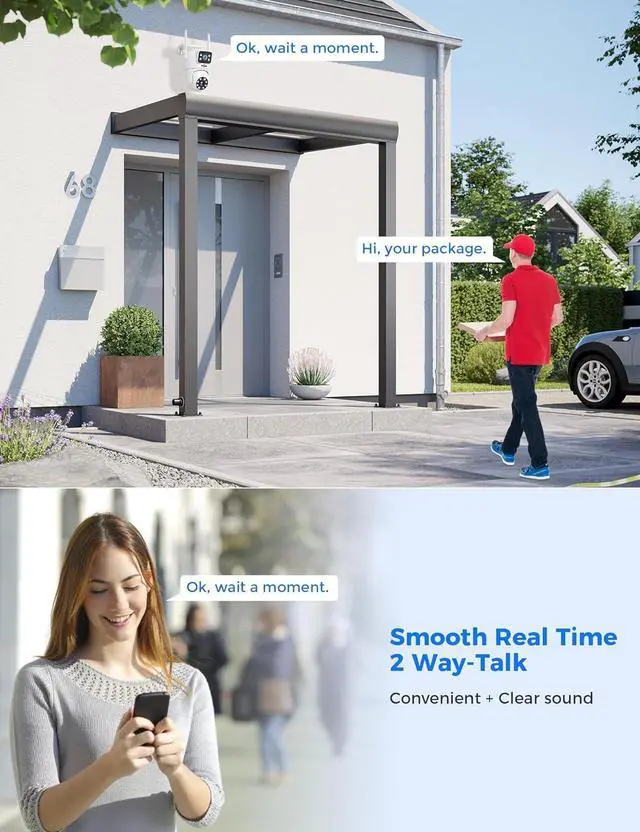 Alt view image 5 of 7 - Hiseeu [Plug-in Wireless Security Camera Dual Lens 5G/2.4G WiFi PTZ Camera Outdoor IP65 Waterproof Motion Tracking,Color Night Version, No-Monthly Fees Works with Wireless Camera System