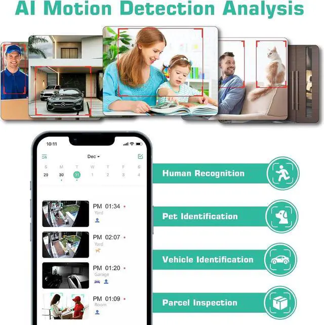 Alt view image 2 of 6 - Gadpiparty Security Cameras Wireless Outdoor 2 Pack, 1080P WiFi Surveillance Indoor Home Camera Battery Powered, Night Vision AI Motion Detection 2-Way Talk Waterproof Siren Alarm Cloud/SD Storage