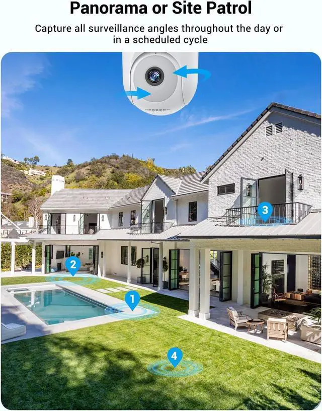 Alt view image 2 of 7 - Light Bulb Security Camera Wireless Outdoor Indoor, 5G&2.4G WiFi Security Cameras with Patrol Function, AI Human Detection, Motion Tracking, Two-Way Talk, Color Night Vision, Alarm, 24/7 Recording