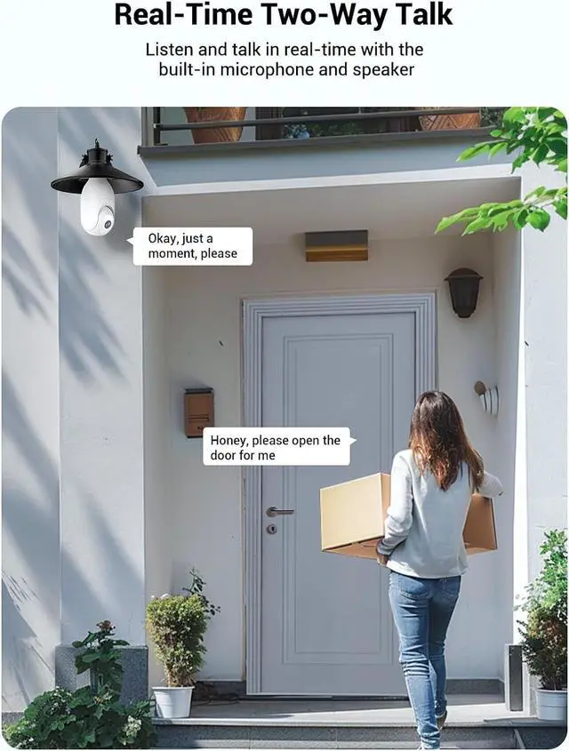 Alt view image 5 of 7 - Light Bulb Security Camera Wireless Outdoor Indoor, 5G&2.4G WiFi Security Cameras with Patrol Function, AI Human Detection, Motion Tracking, Two-Way Talk, Color Night Vision, Alarm, 24/7 Recording