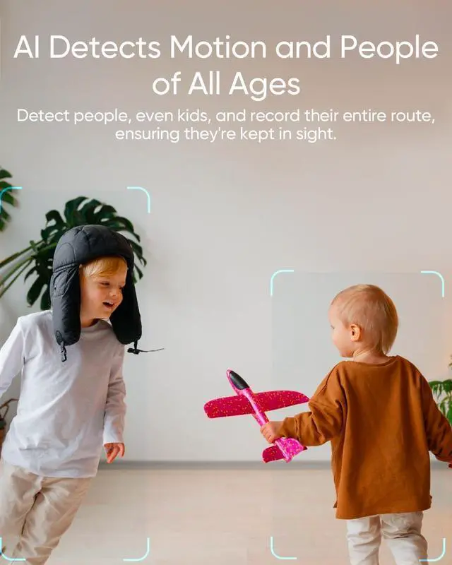Alt view image 6 of 7 - eufy Security Video Doorbell E340 (Battery Powered), 2K, Dual Cameras with Delivery Guard + Indoor Cam C210, 1080p Resolution Security Camera with 360° PTZ