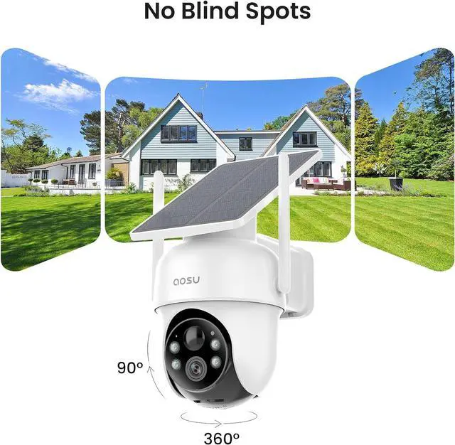 Alt view image 6 of 7 - AOSU Solar Security Cameras Wireless Outdoor,4 Cam Kit 2K Doorbell Camera Wireless, No Subscription, No Monthly Fee.