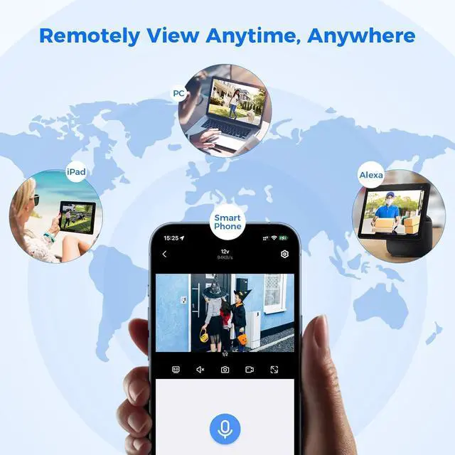 Alt view image 7 of 7 - Hiseeu Security Camera Wireless Outdoor, 5MP Color Night Vision, 2.4&5G WiFi Surveillance Camera Pan/Tilt with Motion Detection/Siren/Light Alarm, 2-Way Audio, IP66 Weatherproof, No Monthly Fee, 2PCS