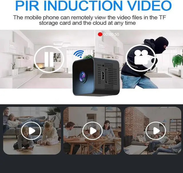 Alt view image 5 of 5 - Mini Camera - Hidden Camera - Micro Camera - Nanny Cam - Small Cameras for Spying - Indoor and Outdoor Camera with Night Vision - Surveillance Camera Full HD WiFi Cameras for Pet/Baby/Nanny with App