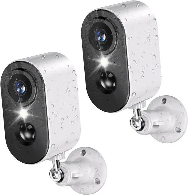 Main image of LIWAN Security Cameras Wireless Outdoor 2-Pack, 2K Battery Powered Cameras for Home Security, WiFi Surveillance Indoor Camera with Color Night Vision, PIR Detection, Waterproof, Cloud/Local Storage