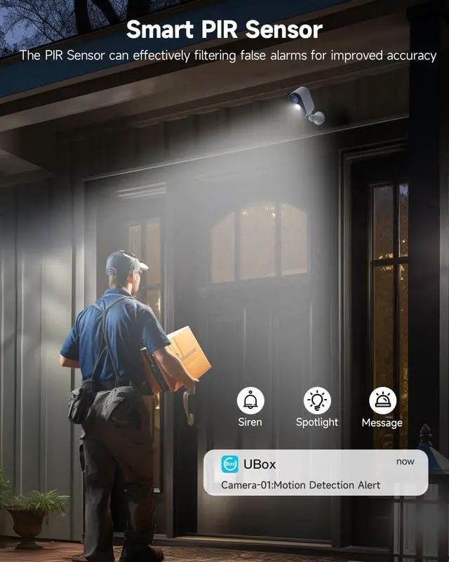 Alt view image 4 of 6 - LIWAN Security Cameras Wireless Outdoor 2-Pack, 2K Battery Powered Cameras for Home Security, WiFi Surveillance Indoor Camera with Color Night Vision, PIR Detection, Waterproof, Cloud/Local Storage