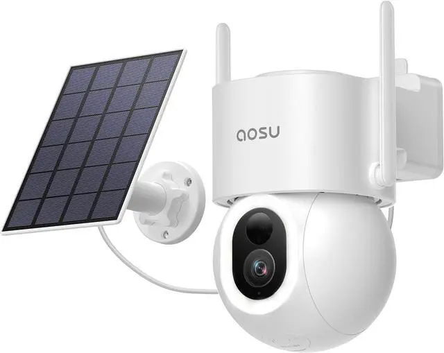 Main image of AOSU Security Cameras Wireless Outdoor, 3K/5MP Solar Powered Cameras for Home Security, 360° Pan/Tilt Surveillance, Color Night Vision, 2.4G WiFi Camera, Auto Tracking, AI Human/Vehicle/Pet Detection