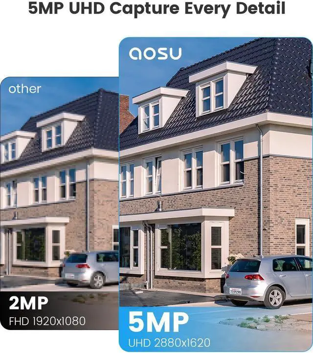 Alt view image 4 of 7 - AOSU Security Cameras Wireless Outdoor, 3K/5MP Solar Powered Cameras for Home Security, 360° Pan/Tilt Surveillance, Color Night Vision, 2.4G WiFi Camera, Auto Tracking, AI Human/Vehicle/Pet Detection