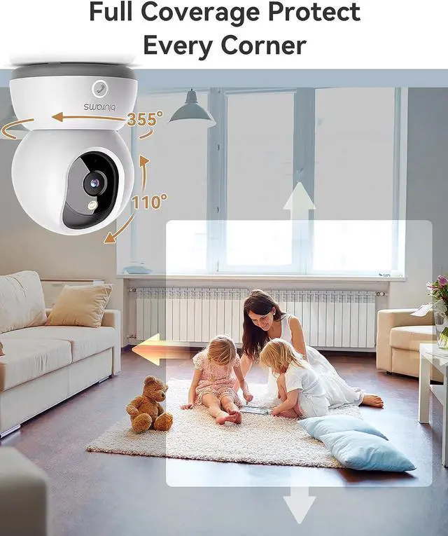 Alt view image 6 of 7 - blurams Pet Camera 2K, Cameras for Home Security with One-Touch Call, Dog Camera w/Color Night Vision, Motion Tracking, Cloud & SD Card Storage (2.4GHz Wi-Fi)
