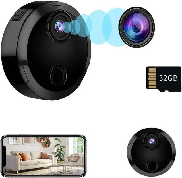 Main image of Indoor and Outdoor Camera with Night Vision - Mini Camera - Hidden Camera - Micro Camera - Small Cameras for Spying - Surveillance Camera Full HD WiFi Cameras for Pet/Baby/Nanny with App