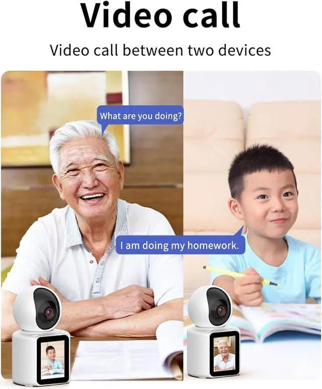 Alt view image 6 of 7 - Two Way Pet Camera with 2.8 inch HD Screen, 1080P Video Calling Camera for Indoor Home Security, Indoor Home Nanny/Dog/Baby Security Device with Phone App