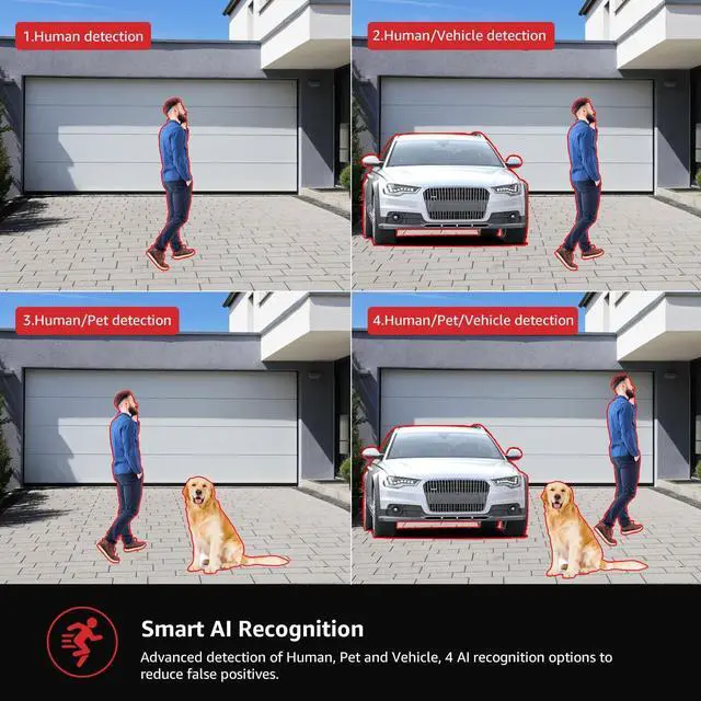 Alt view image 3 of 7 - BOAVISION 4K/8MP Security Camera Outdoor, Wireless WiFi IP Camera Home Security System 360° View,Human/Pet/Vehicle Detection, auto Tracking,Two Way Talk,pan Tile Full Color Night Vision