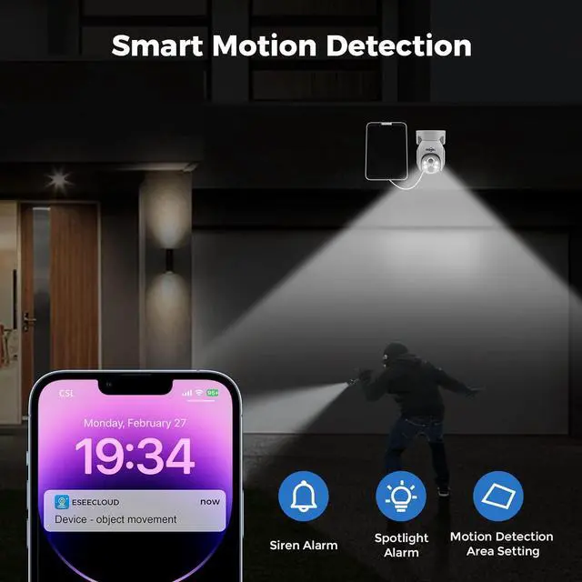 Alt view image 4 of 7 - Wireless Security Camera System, 4PCS 5MP Outdoor Camera with 10in LCD 1T HDD, 2-Way Audio, PTZ, Color Night Vision, Motion Alert, IP66 Waterproof, Auto Tracking, 2.4G WiFi, No Monthly Fee