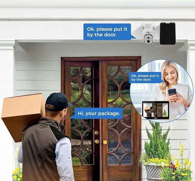 Alt view image 6 of 7 - Wireless Security Camera System, 4PCS 5MP Outdoor Camera with 10in LCD 1T HDD, 2-Way Audio, PTZ, Color Night Vision, Motion Alert, IP66 Waterproof, Auto Tracking, 2.4G WiFi, No Monthly Fee